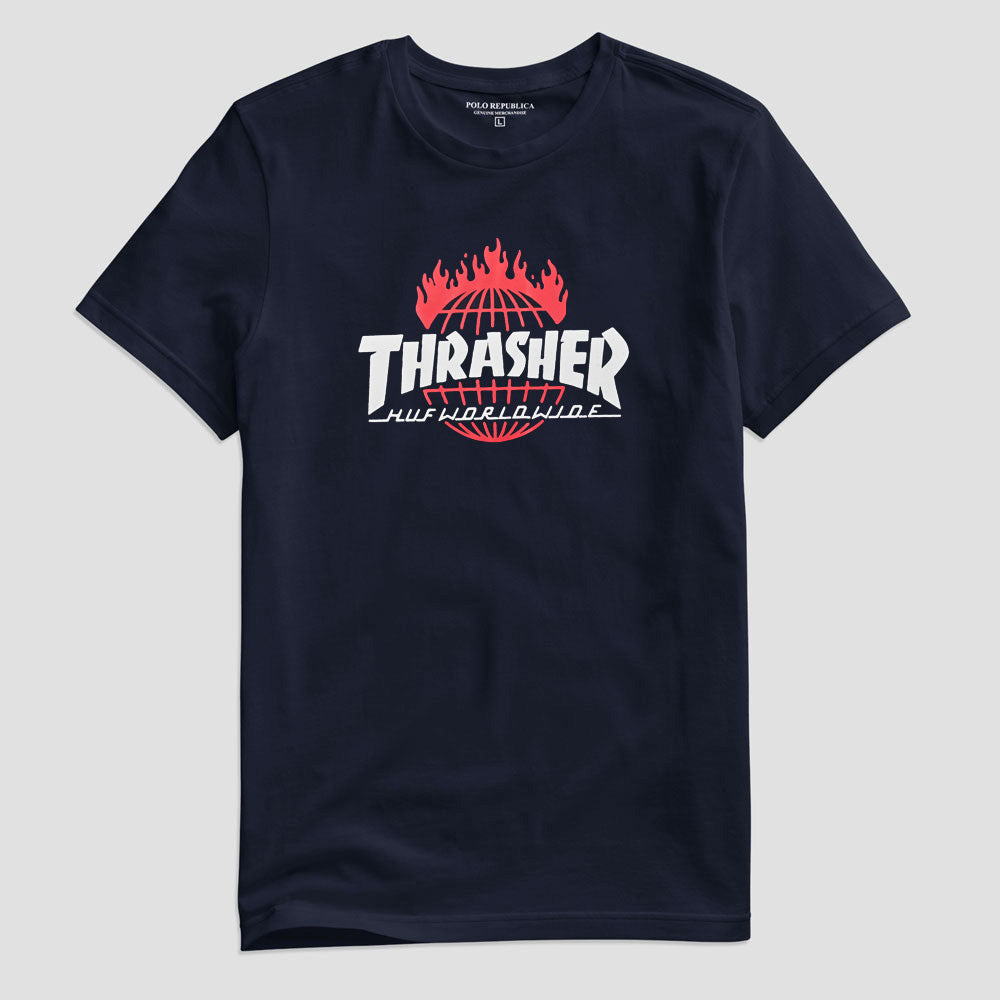 Polo Republica Men's Thrasher Printed Crew Neck Tee Shirt Men's Tee Shirt Polo Republica Navy S