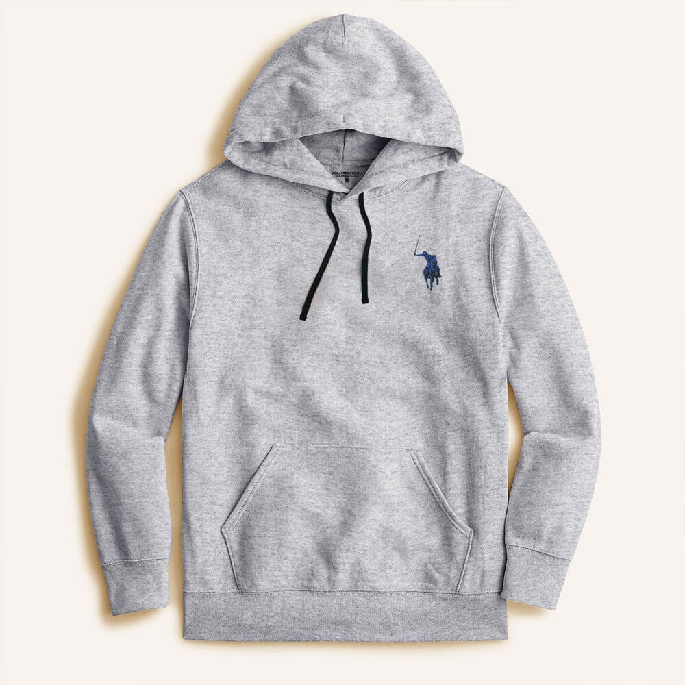 Polo Republica Men's Signature Pony Printed Fleece Pullover Hoodie Men's Pullover Hoodie Polo Republica Heather Grey S