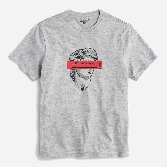 Polo Republica Men's Security Seal Printed Crew Neck Tee Shirt Men's Tee Shirt Polo Republica Heather Grey S