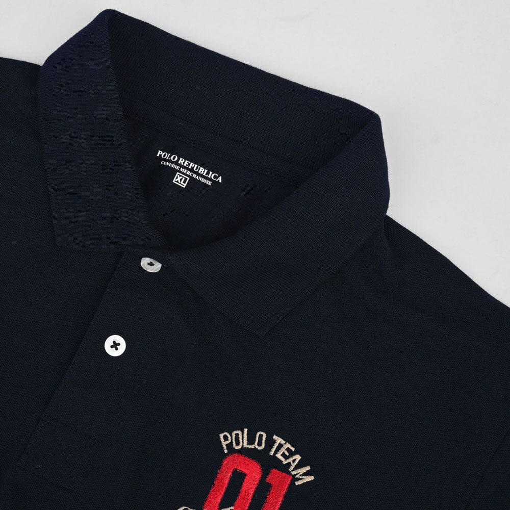 Polo Republica Men's Double Pony & Polo 01 Embroidered Short Sleeve Polo Shirt Men's Polo Shirt Polo Republica