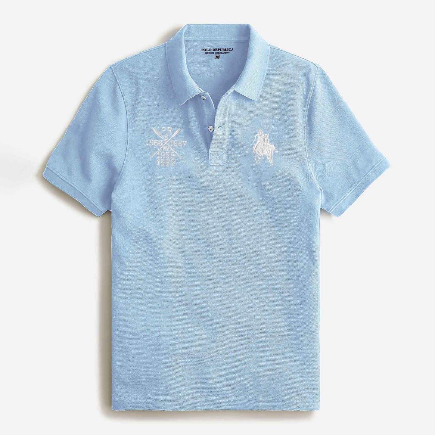 Polo Republica Men's Two Polo Rider & PR Mallets Embroidered Short Sleeve Polo Shirt