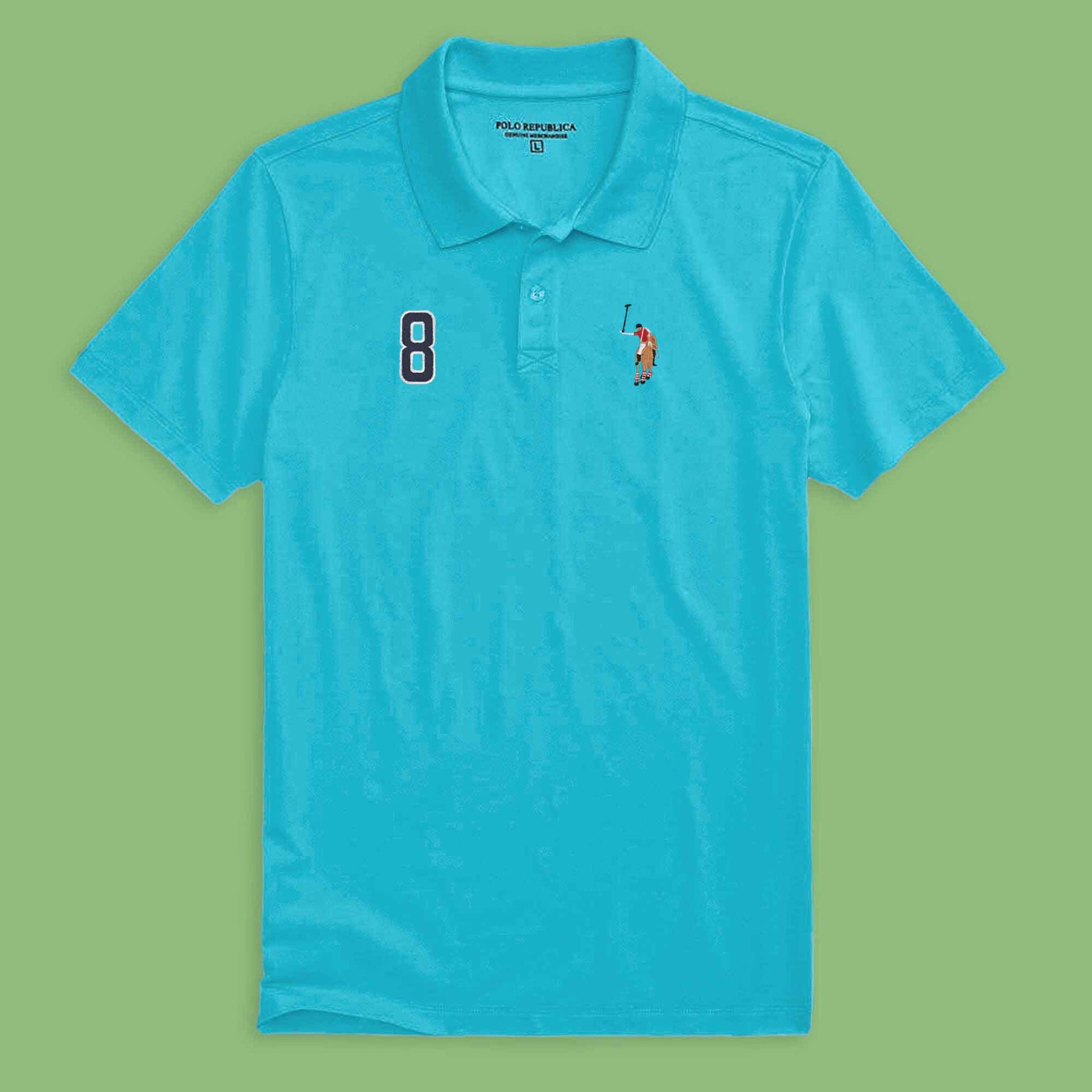 Polo Republica Men's Signature Pony & 8 Embroidered Short Sleeve Polo Shirt