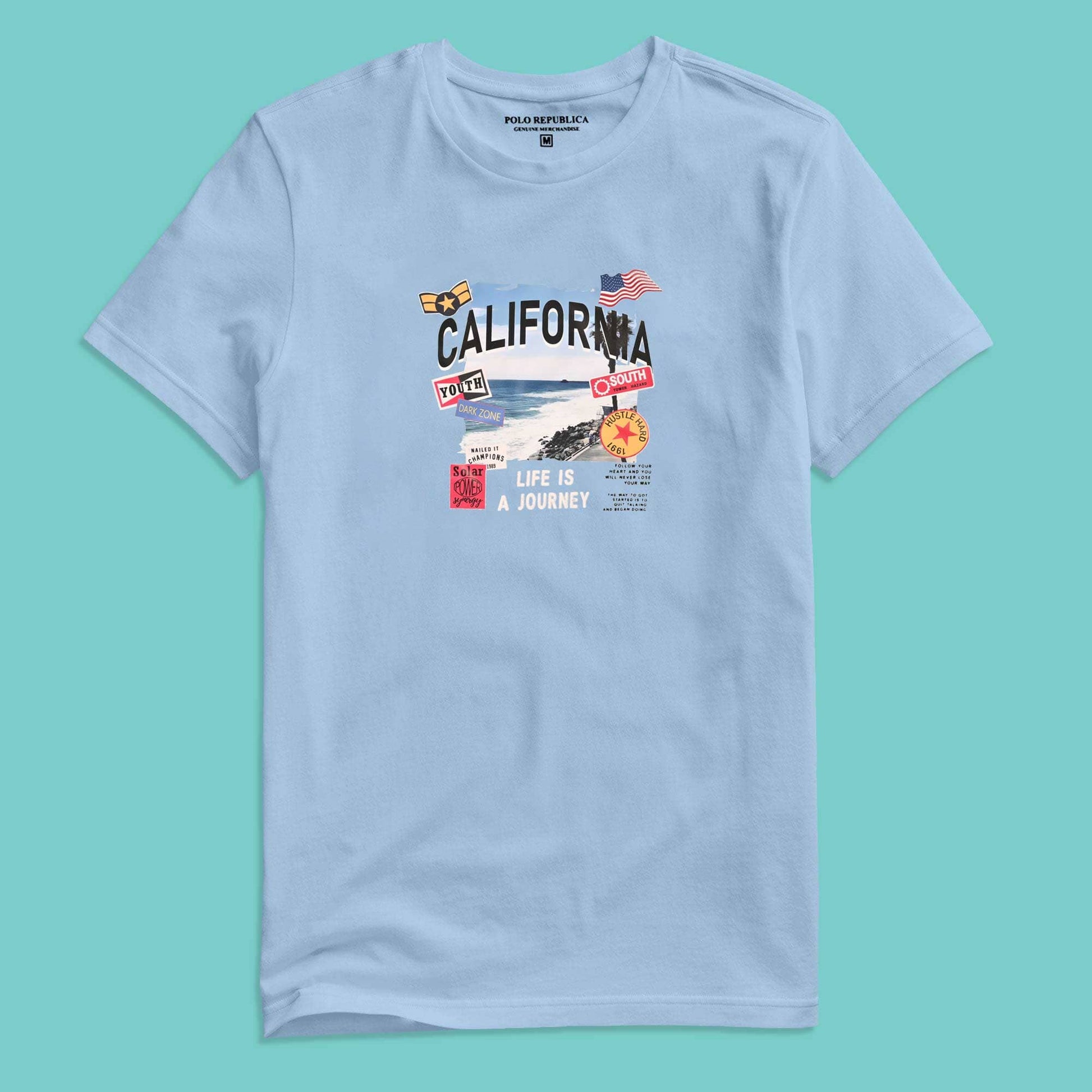 Polo Republica Men's California Printed Crew Neck Tee Shirt Men's Tee Shirt Polo Republica