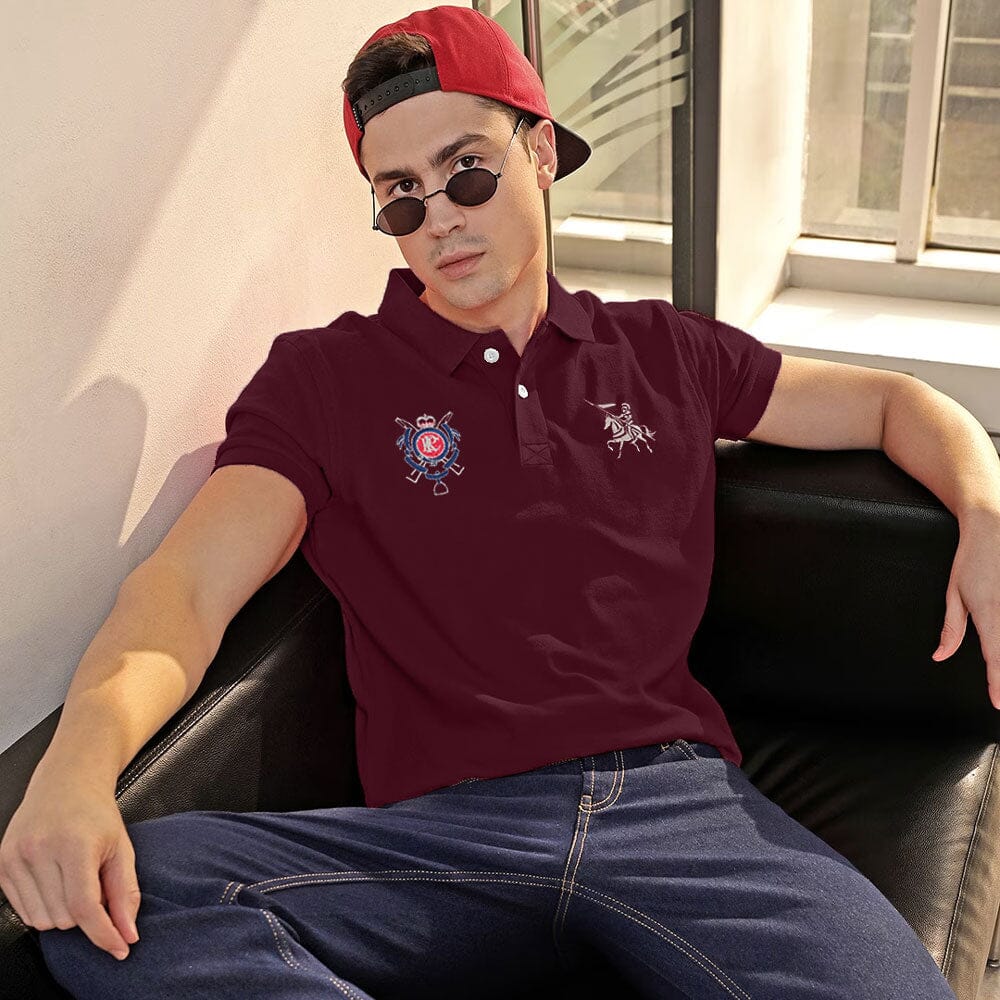 Polo Republica Men's PRC Crest & Horse Embroidered Short Sleeve Polo Shirt Men's Polo Shirt Polo Republica