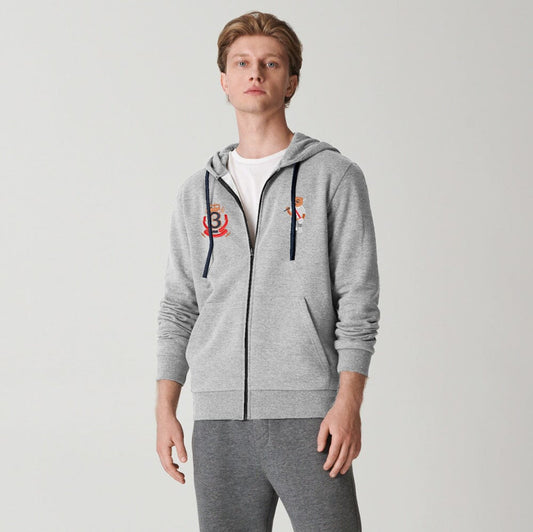 Polo Republica Men's Bear & 3 Mallet Printed Zipper Hoodie Men's Zipper Hoodie Polo Republica