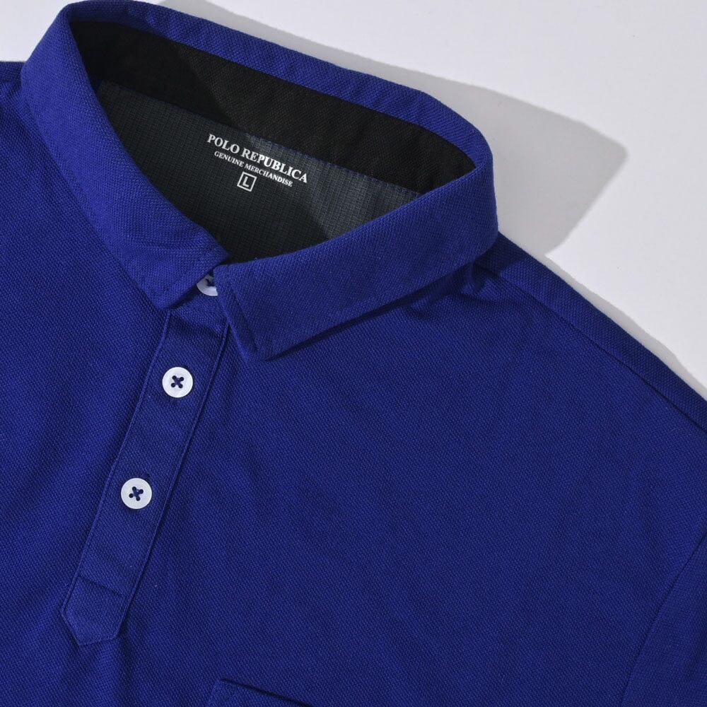 Polo Republica Men's Polo Crown & Crest Embroidered Pique Pocket Polo Shirt Men's Polo Shirt Polo Republica