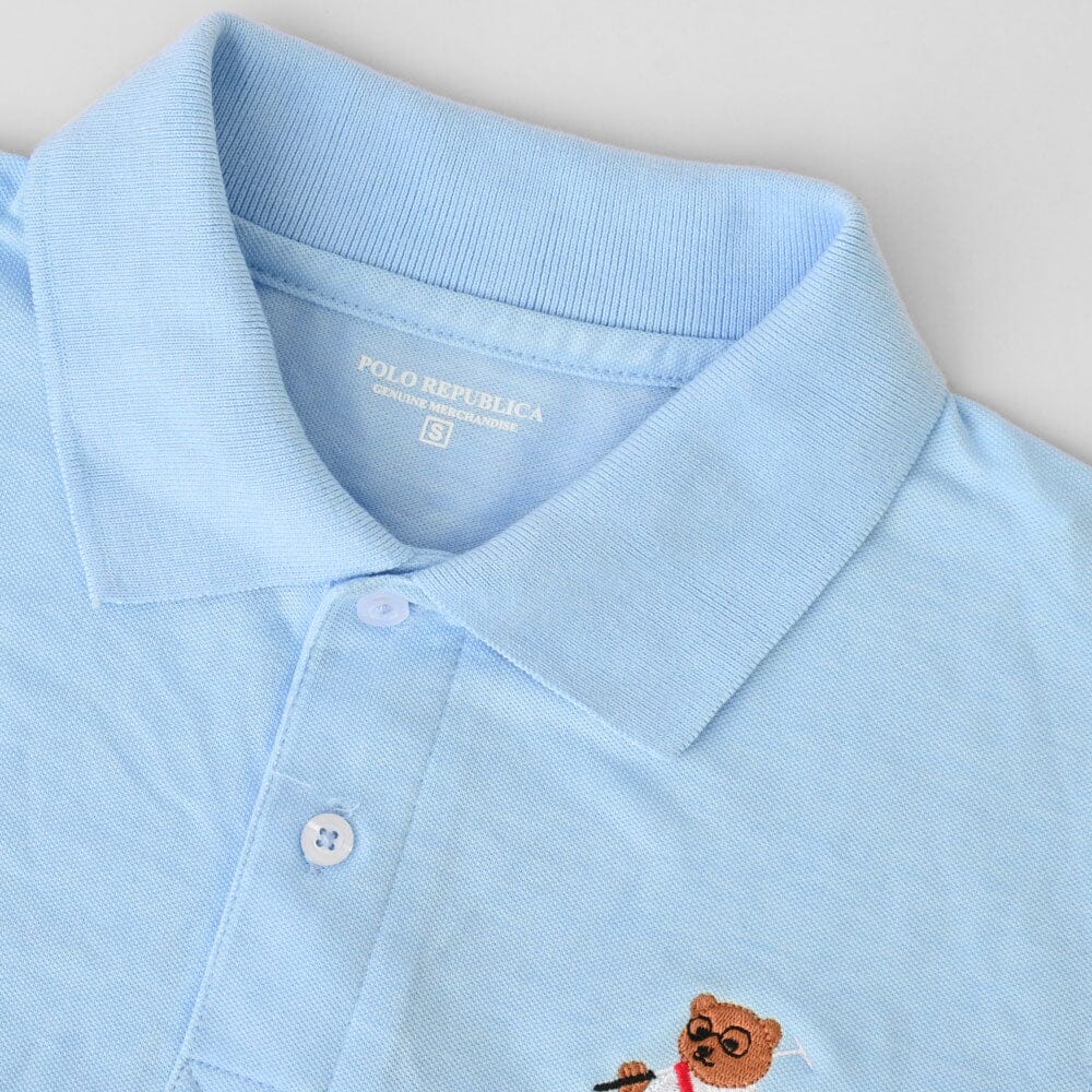 Polo Republica Men's Polo Bear & 8 Embroidered Short Sleeve Polo Shirt Men's Polo Shirt Polo Republica