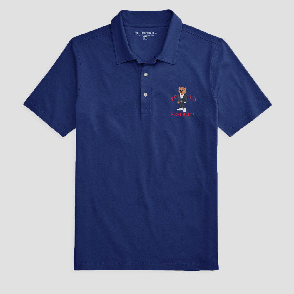 Polo Republica Men's Bear Republica Embroidered Pique Polo Shirt Men's Polo Shirt Polo Republica Blue S