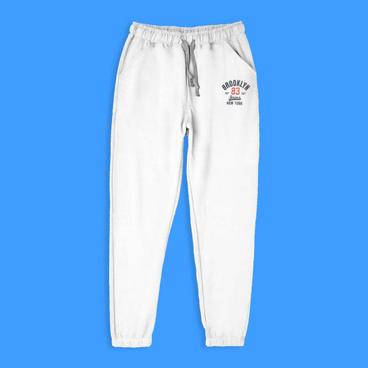 Polo Republica Men's Brooklyn Printed Fleece Jogger Pants Men's Trousers Polo Republica White XS