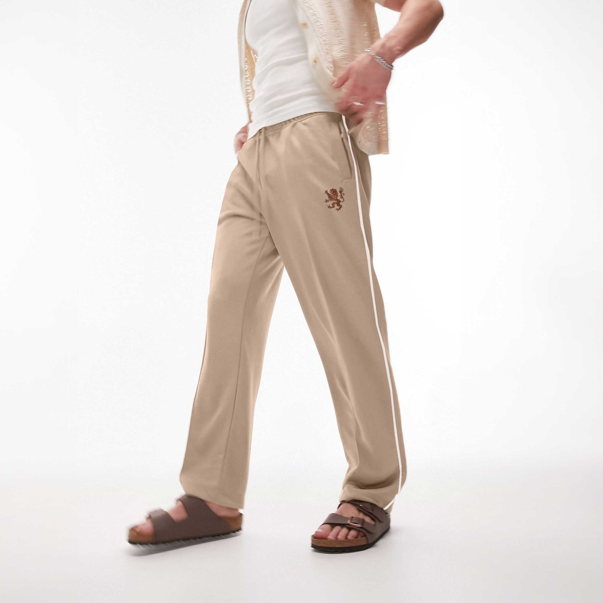 Polo Republica Men's Lion Crest Embroidered Terry Trousers