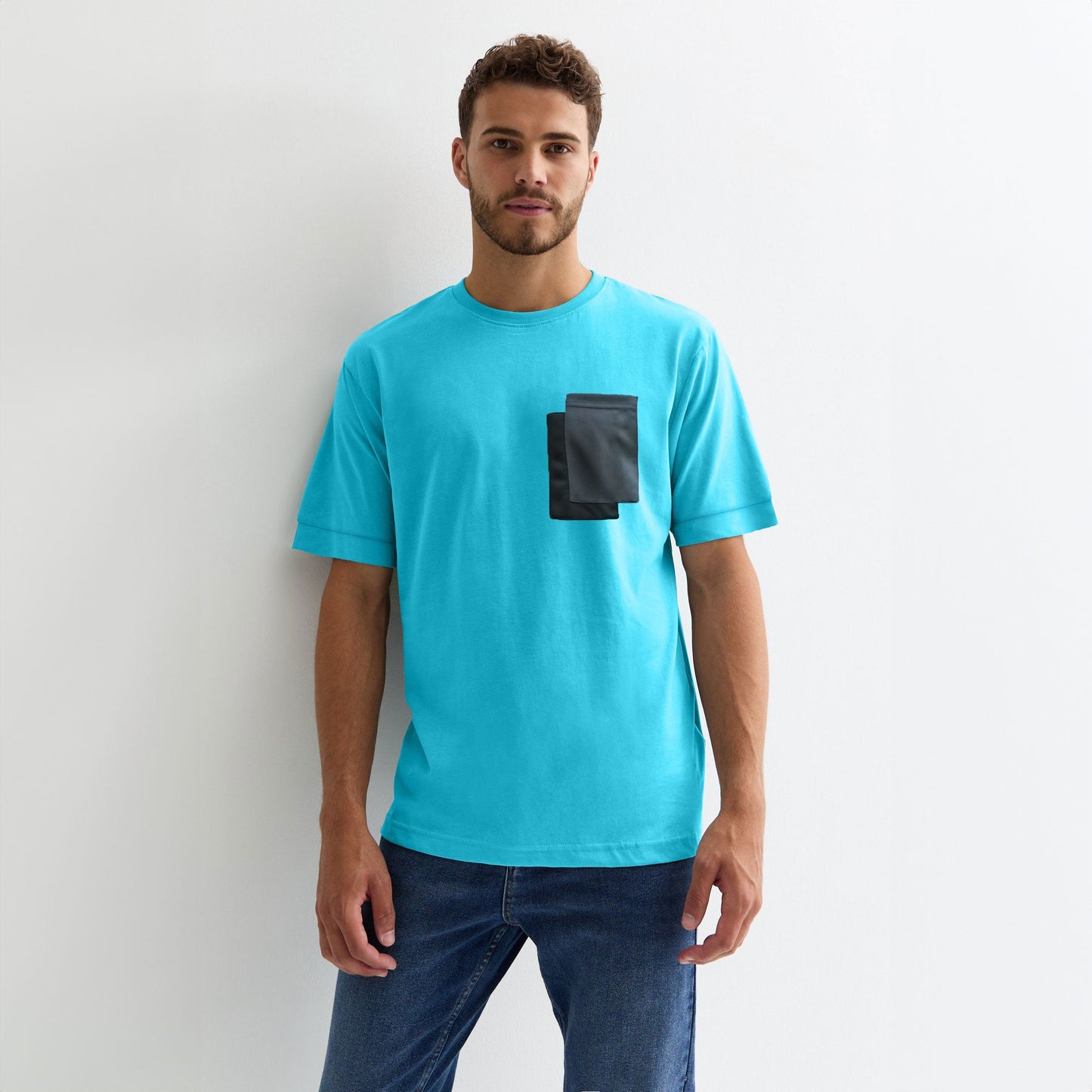 Polo Republica Men's Contrast Pocket Crew Neck Tee Shirt