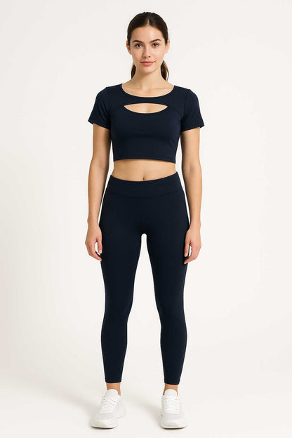 USQUARED Women's Cut-Out Activewear Twin Set
