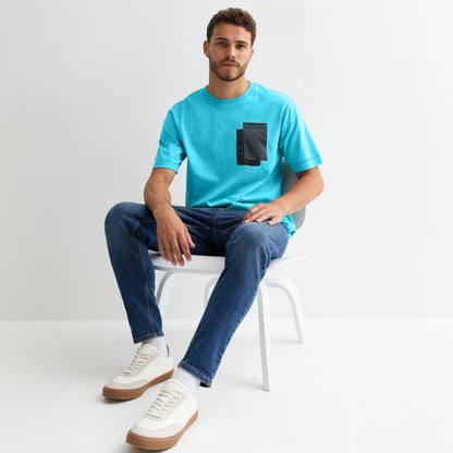 Polo Republica Men's Contrast Pocket Crew Neck Tee Shirt