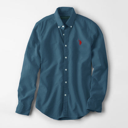 Polo Republica Men's Premium Pony Embroidered Plain Casual Shirt III Men's Casual Shirt Polo Republica Navy Blue S 
