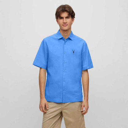 Polo Republica Men's Deer Embroidered Short Sleeves Casual Shirt Men's Casual Shirt Polo Republica Aqua Blue S 