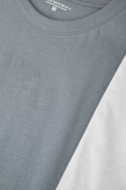 Polo Republica Men's Contrast Panel Oversized Crew Neck Tee Shirt Men's Tee Shirt Polo Republica 