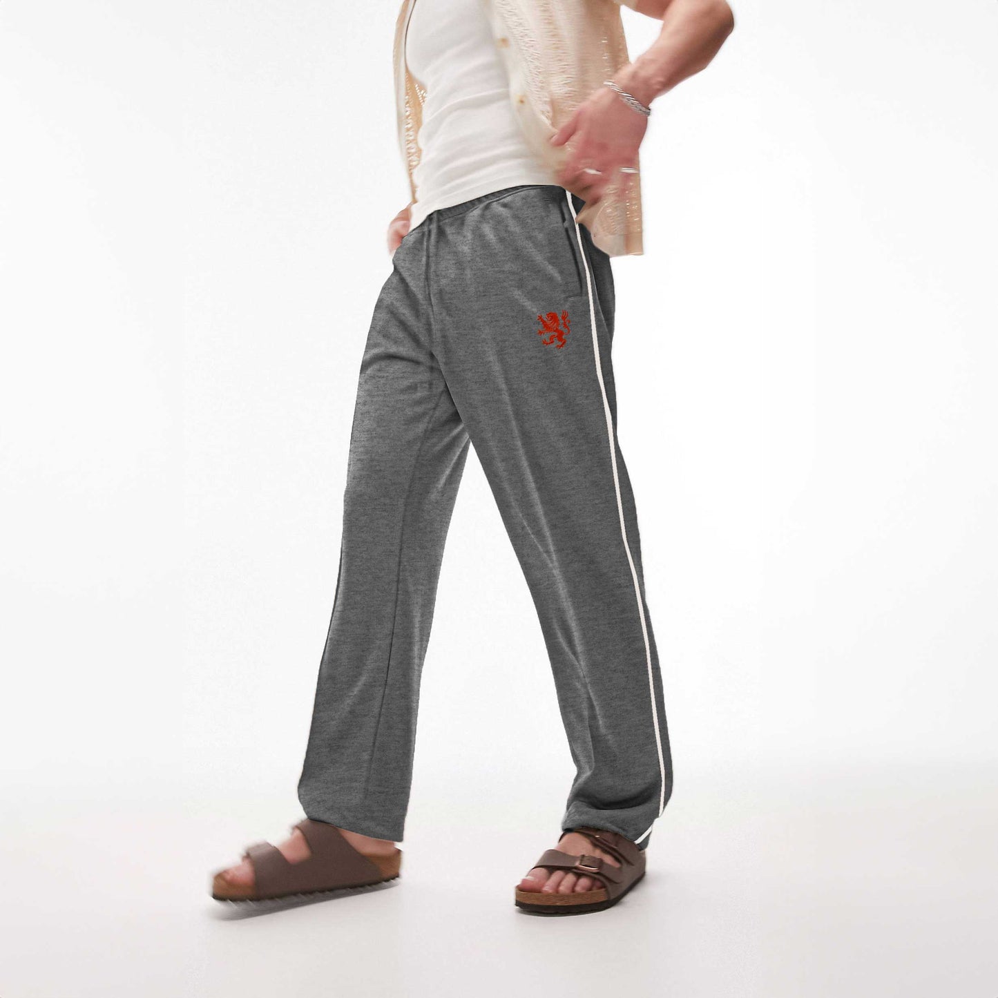 Polo Republica Men's Lion Crest Embroidered Terry Trousers