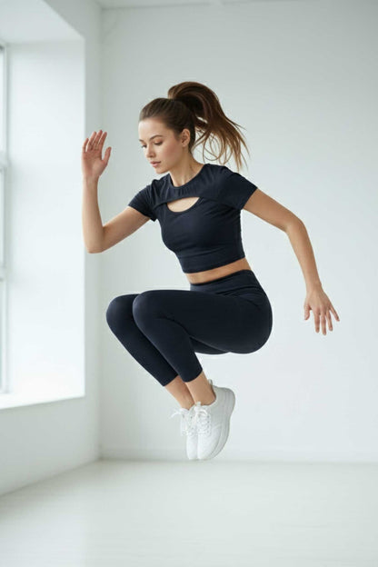 USQUARED Women's Cut-Out Activewear Twin Set