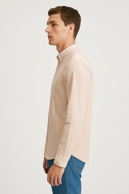 Polo Republica Men's Button Down Striped Casual Shirt