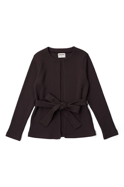 USQUARED Women's Rib Tie-Front Cardigan