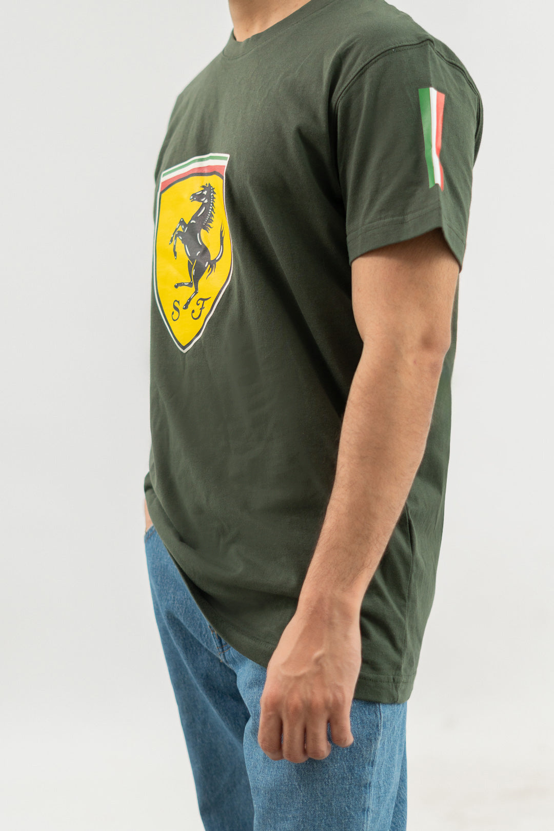 Polo Republica Men's PakWheels Ferrari Printed Crew Neck Tee Shirt