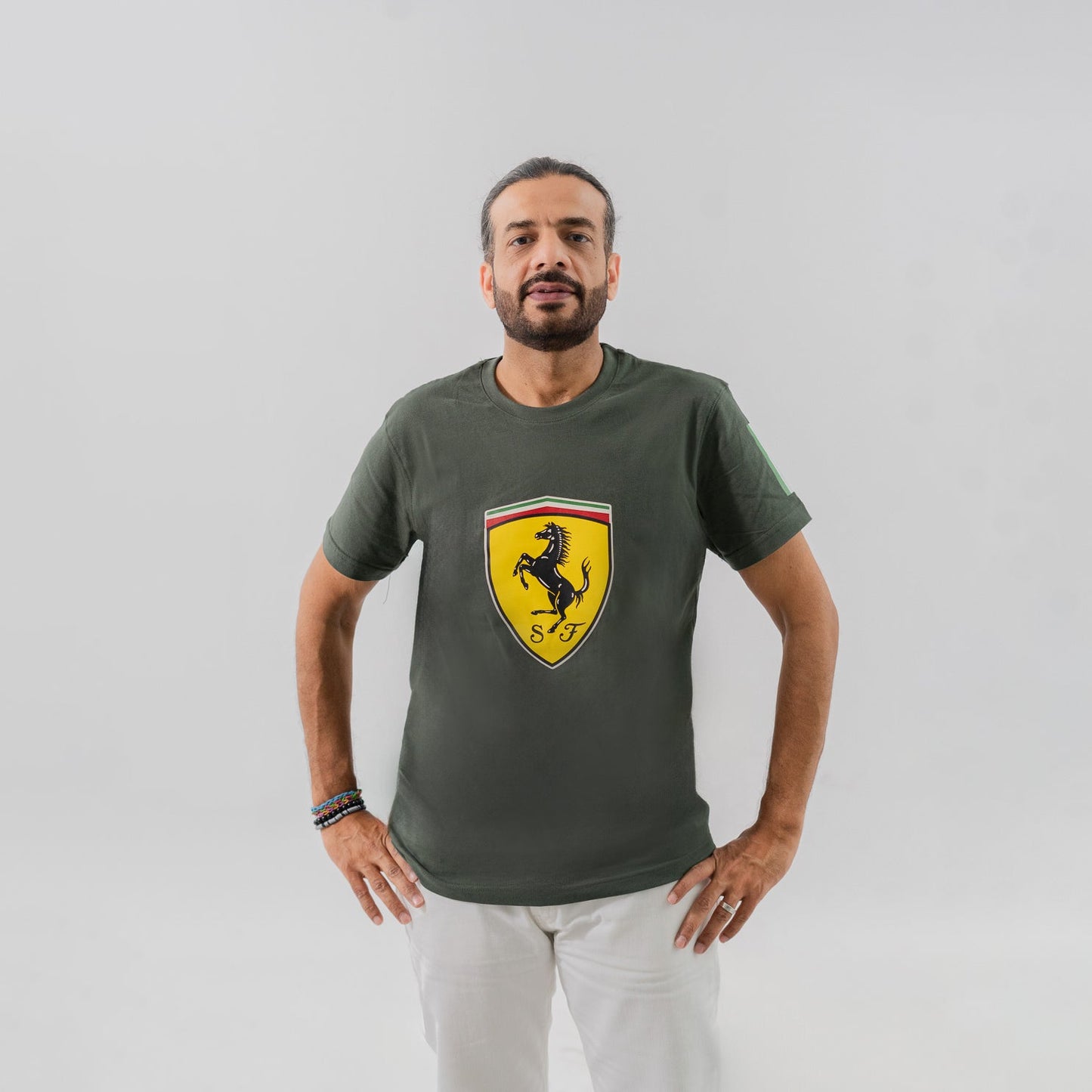 Polo Republica Men's PakWheels Ferrari Printed Crew Neck Tee Shirt