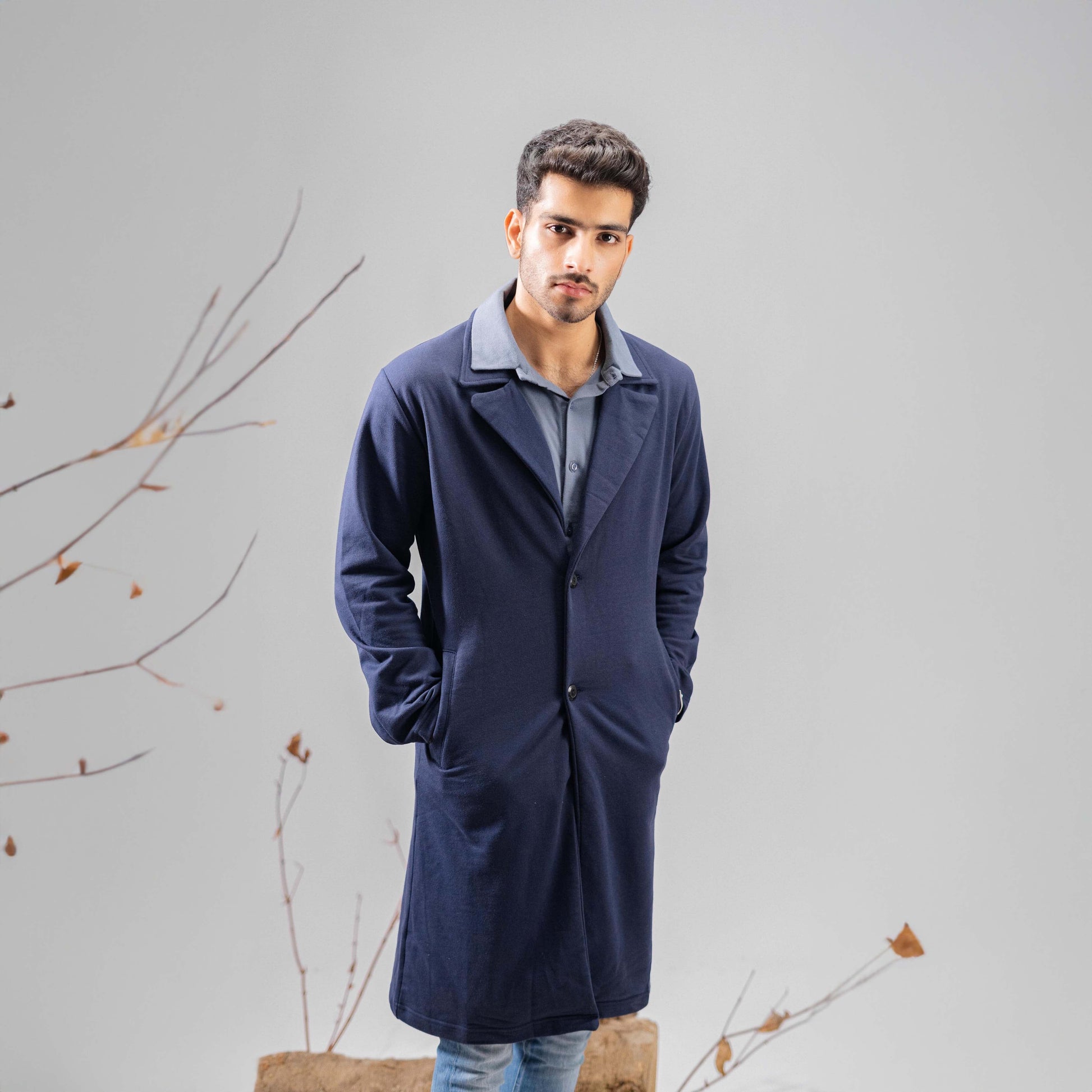 Polo Republica Men's Winter Fleece Long Coat Men's Coat Polo Republica Navy S 