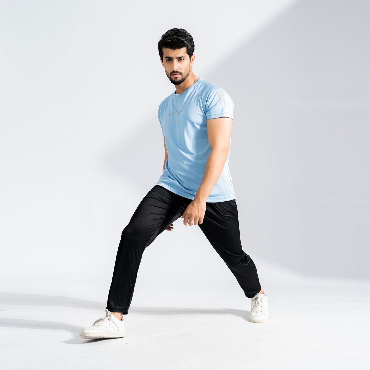 Polo Republica Men's Polo Stripes & Back Pony Activewear Tee Shirt
