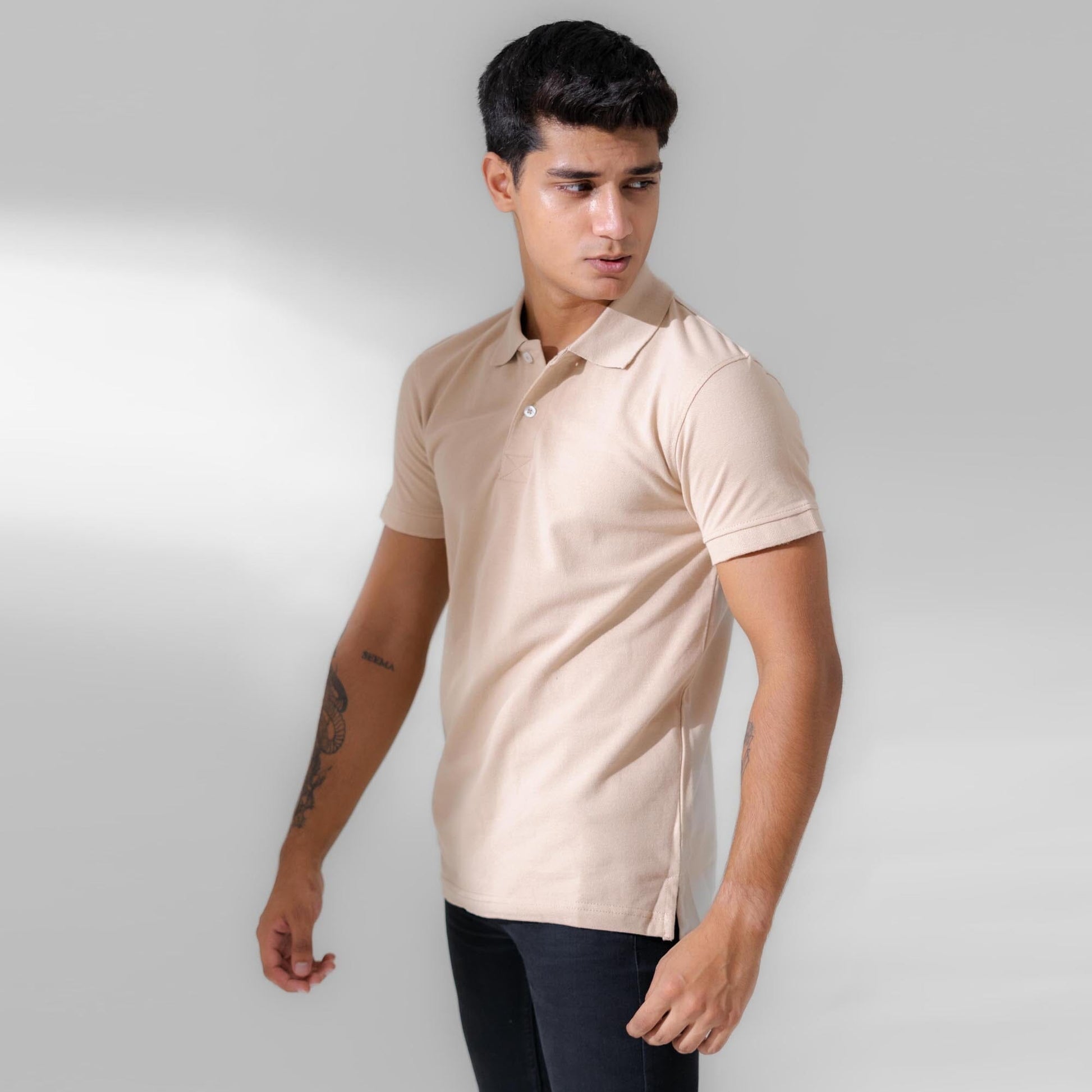 Polo Republica Men's Essentials Premium Short Sleeve Polo Shirt Men's Polo Shirt Polo Republica Beige S 