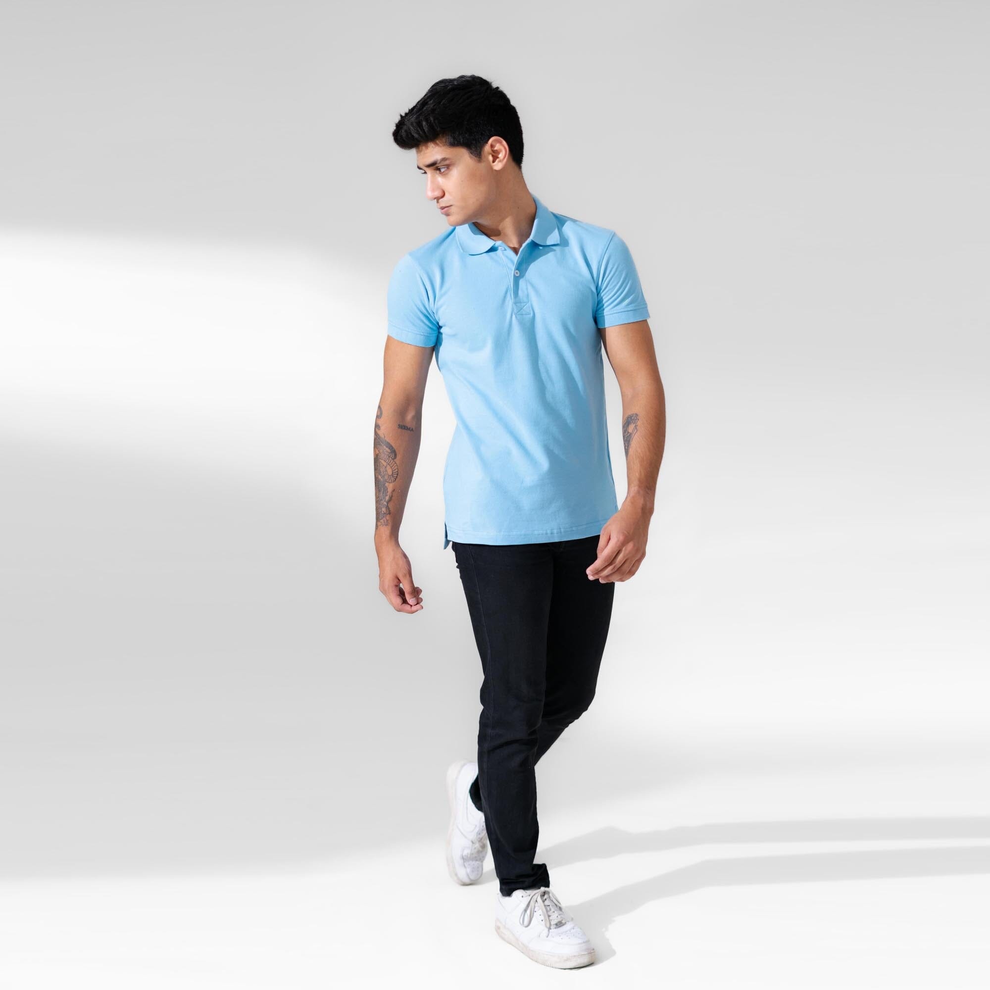 mens elbow length polo shirts