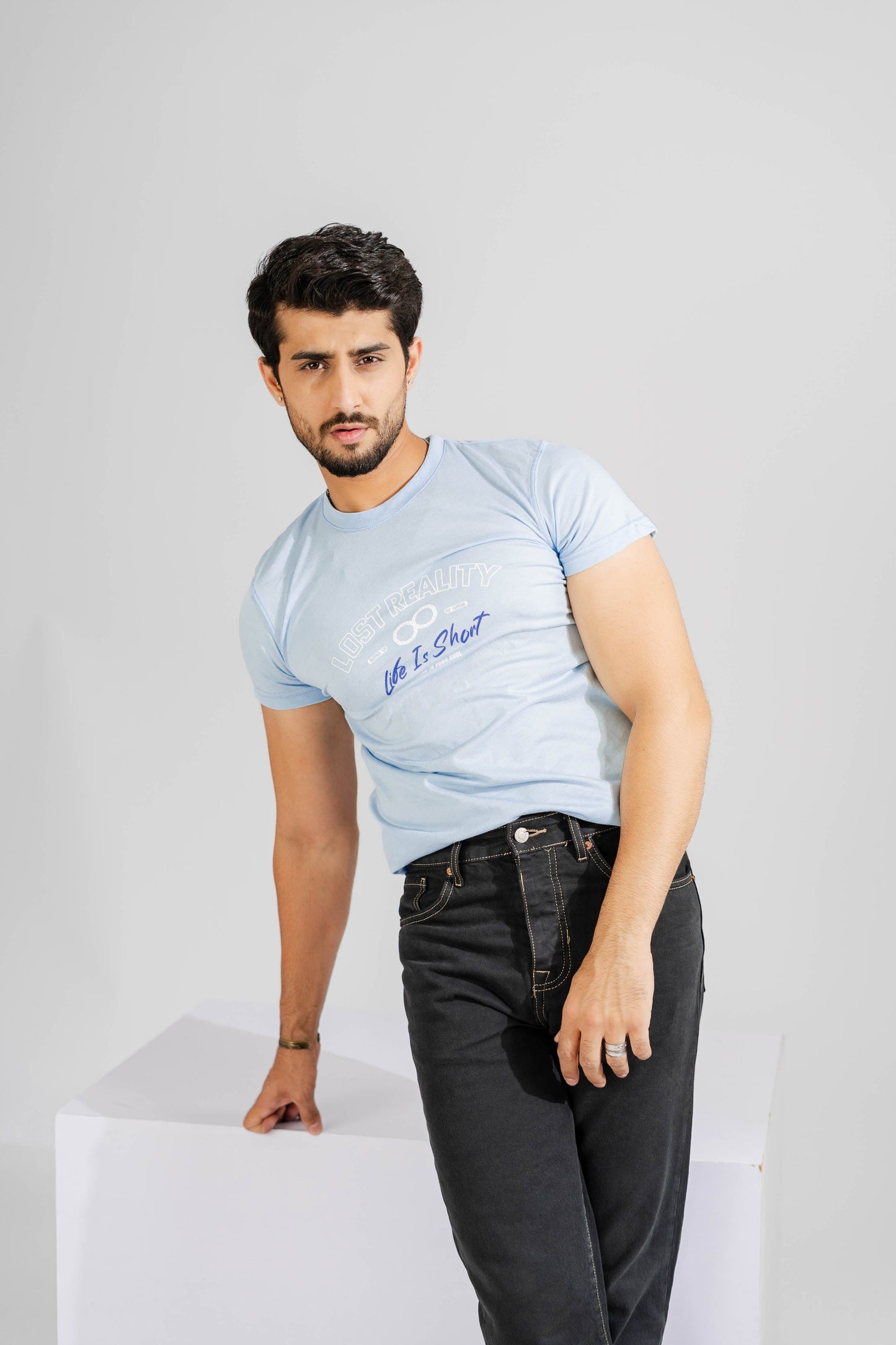 Polo Republica Men's Lost Reality Printed Crew Neck Tee Shirt