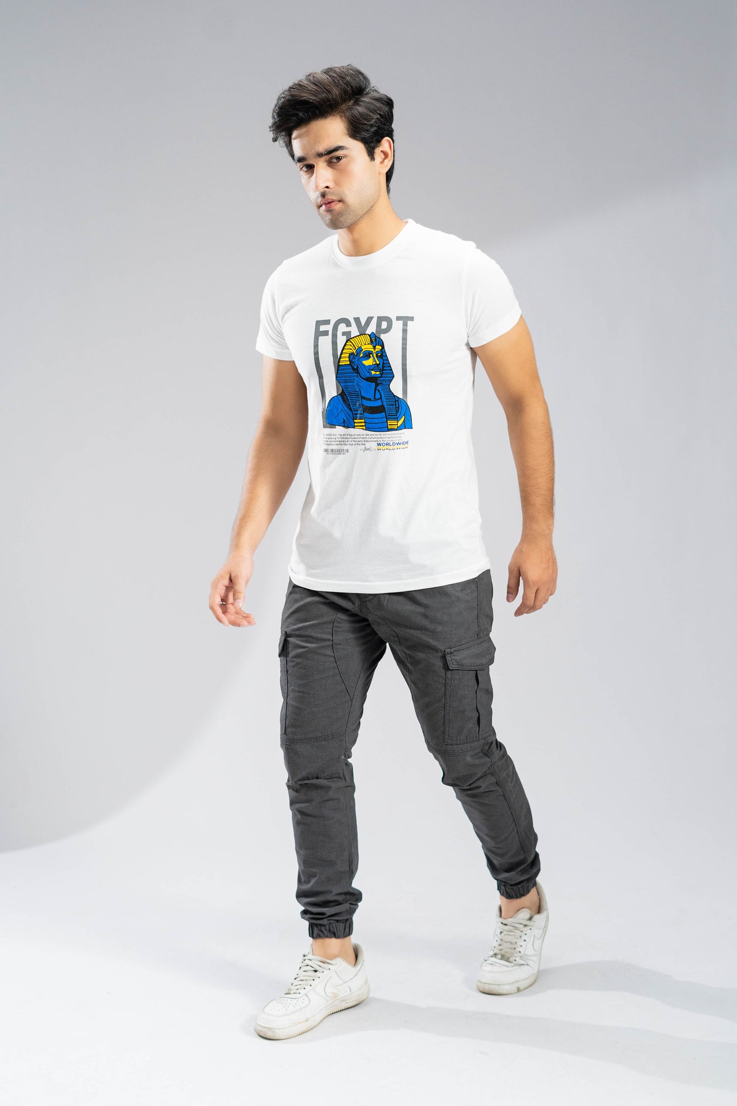 Polo Republica Men's Egypt Printed Crew Neck Tee Shirt