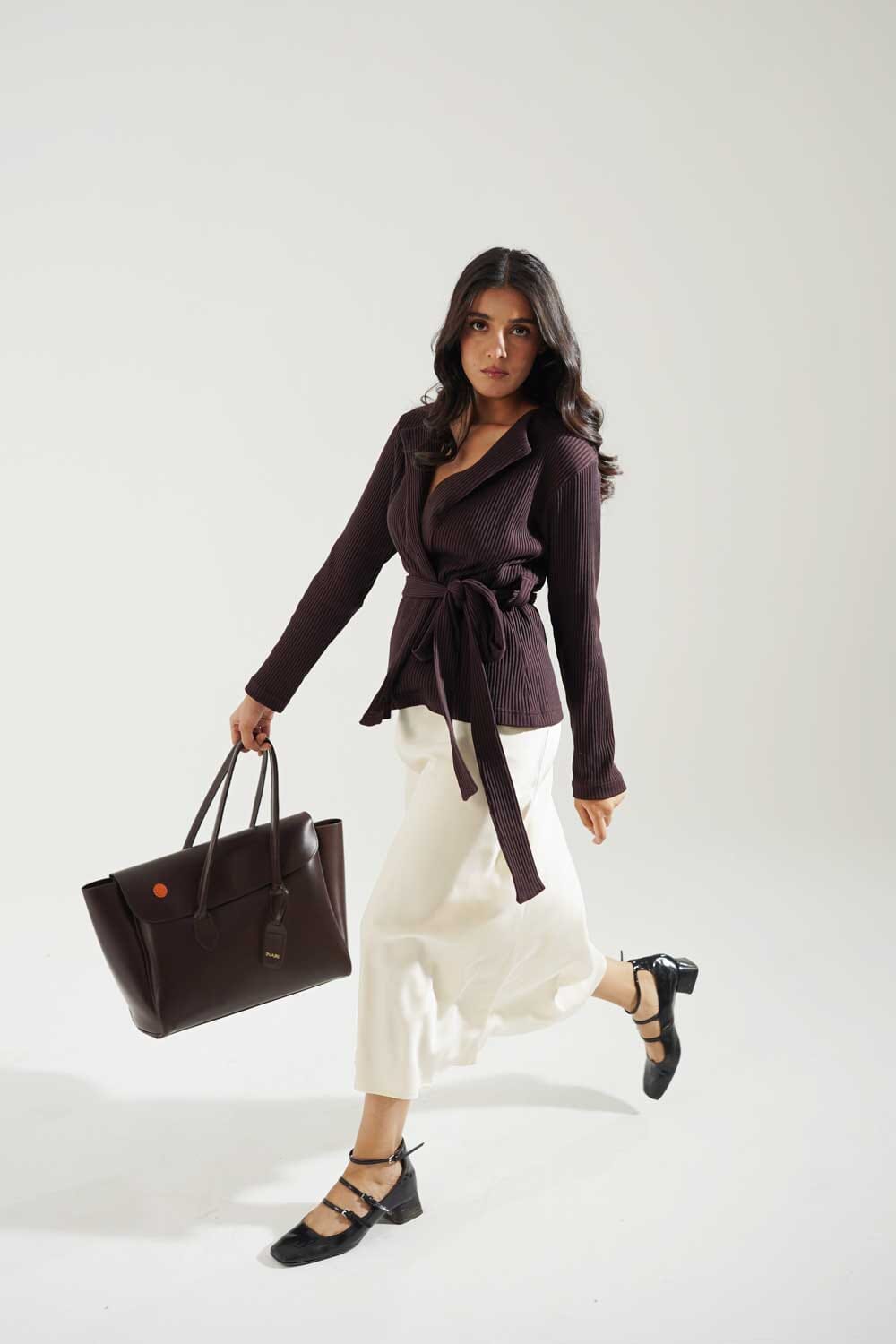 USQUARED Women's Rib Tie-Front Cardigan