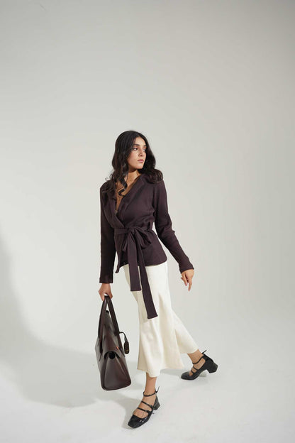 USQUARED Women's Rib Tie-Front Cardigan