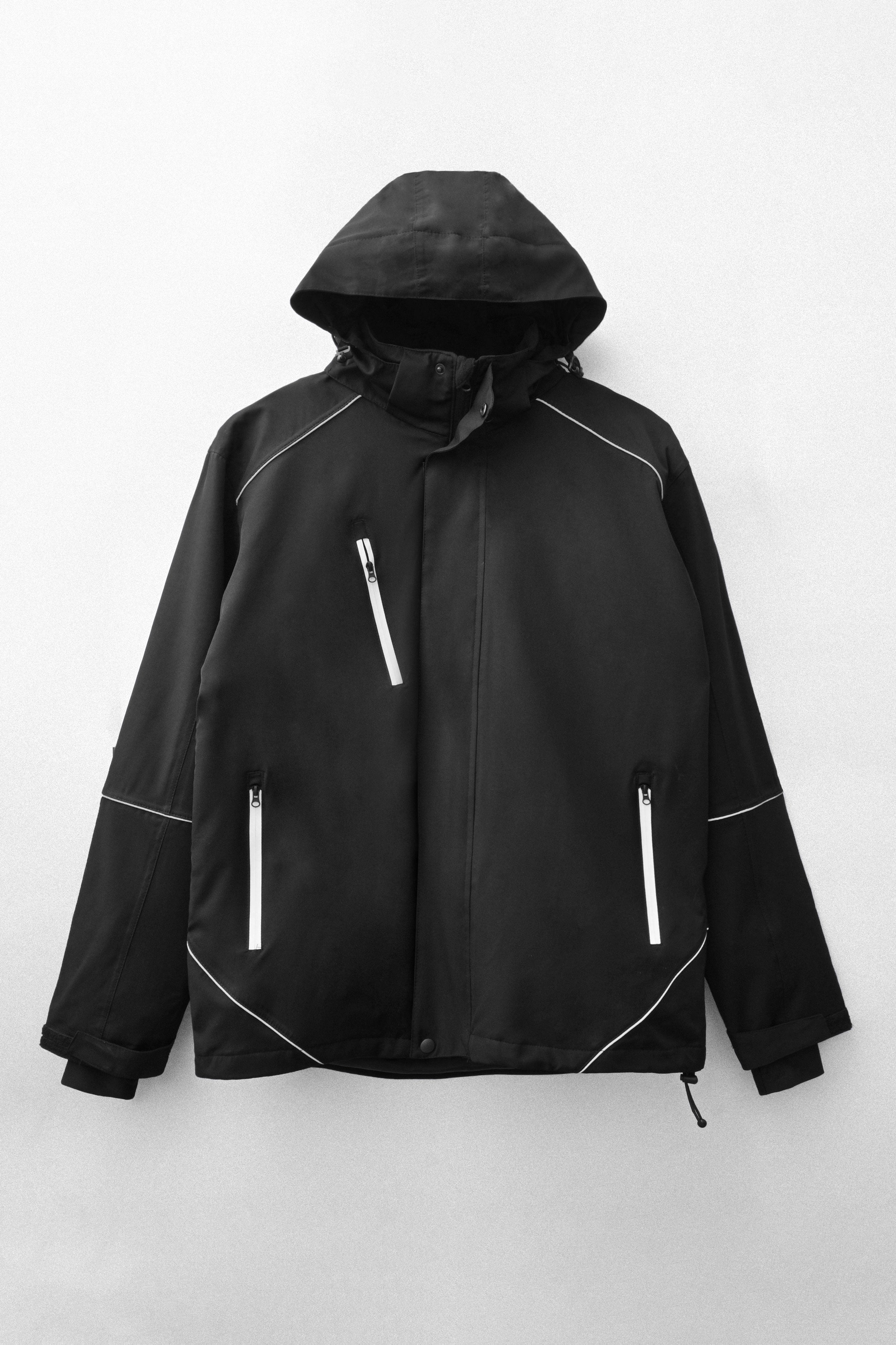 Fabric quilted hooded jacket mens outlet