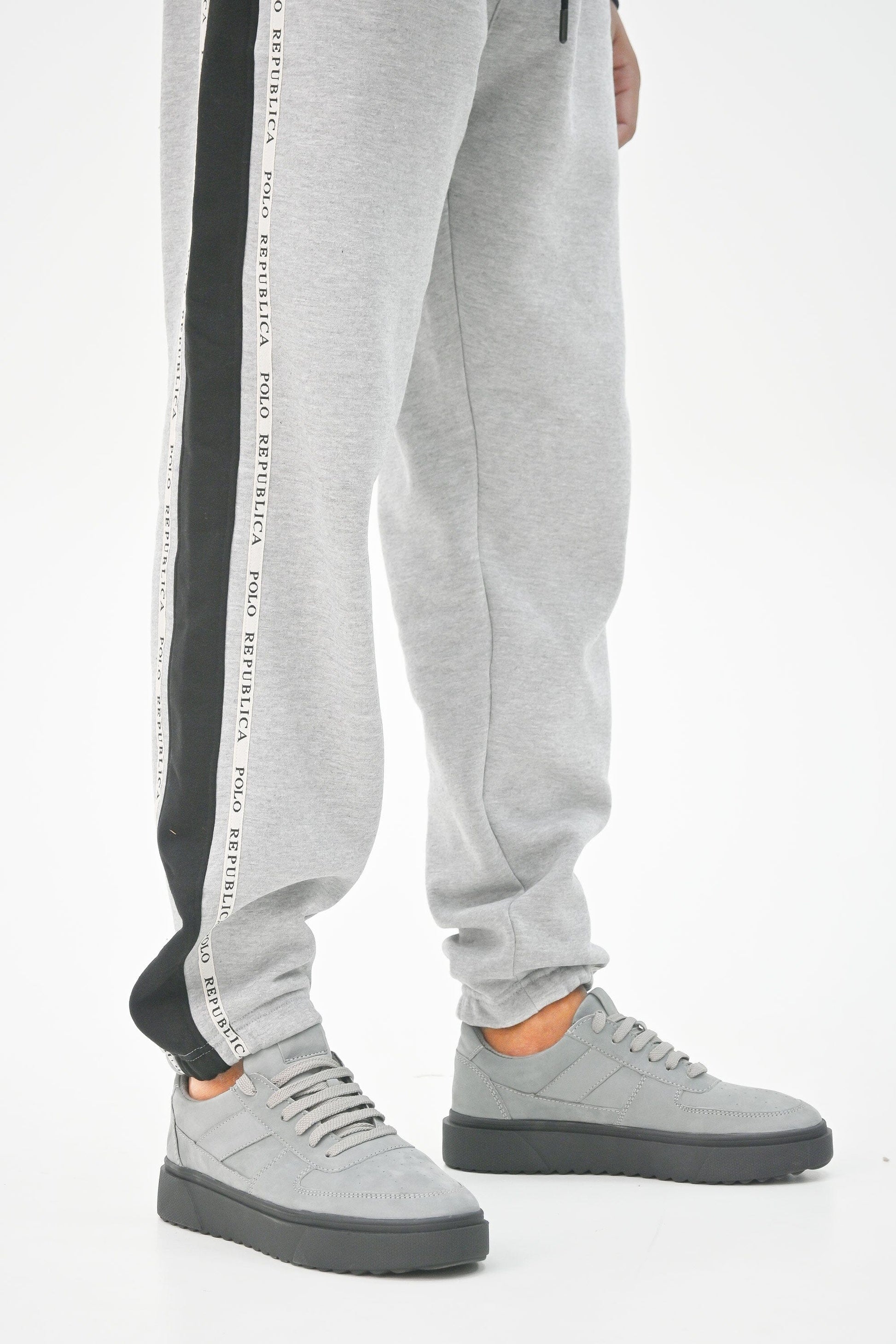 Polo Republica Men's Contrast Striped Fleece Sweatpants