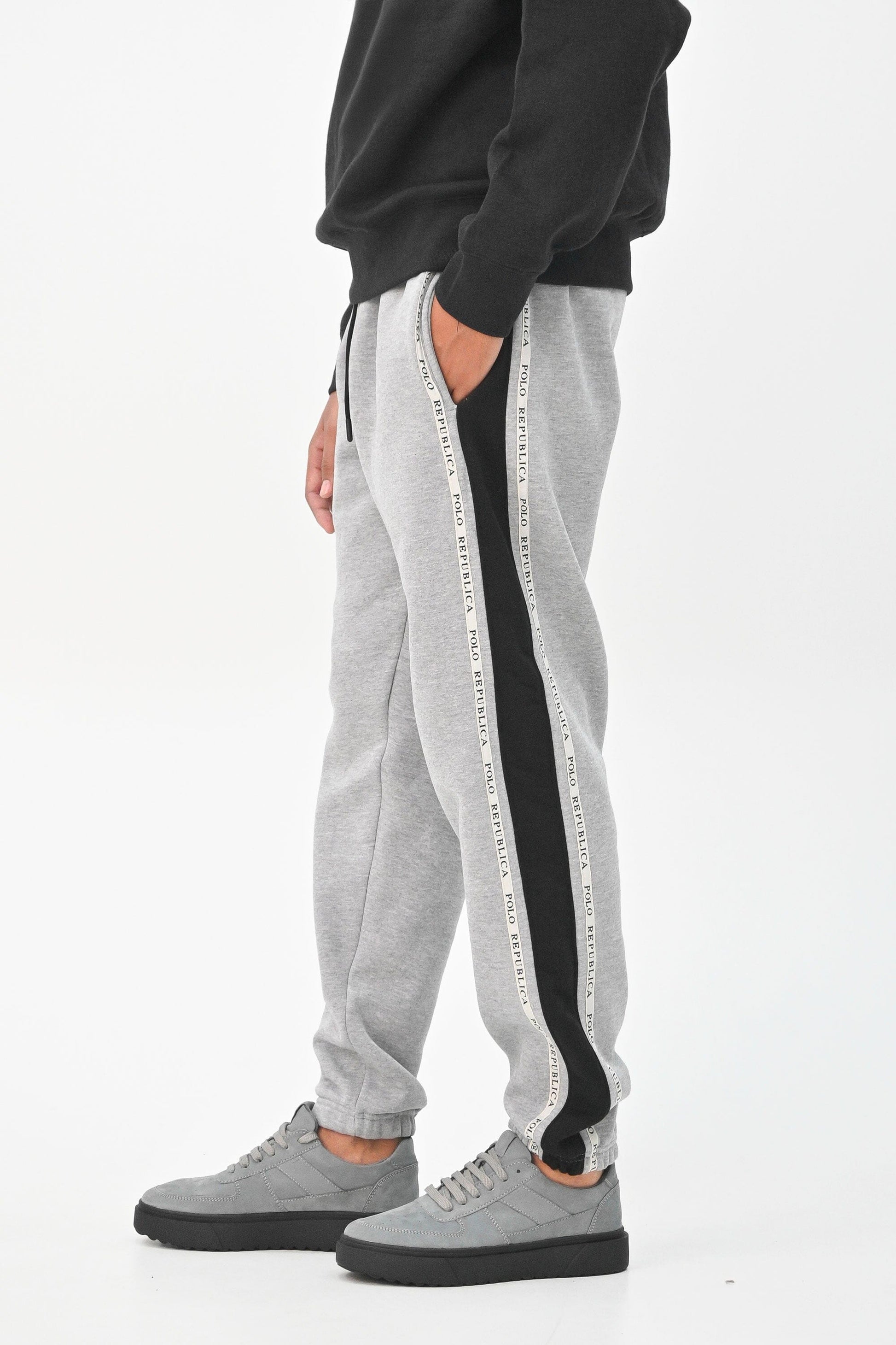Polo Republica Men's Contrast Striped Fleece Sweatpants