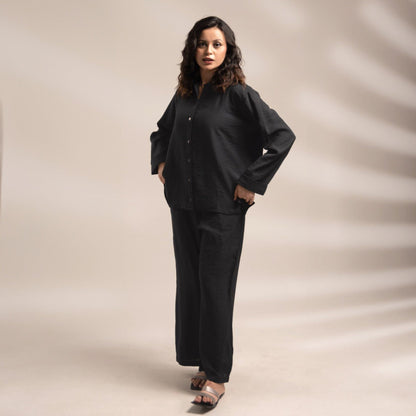 East West By Polo Republica Women’s Solid CO-Ord Set Women's Co Ord Set East West Black XS 