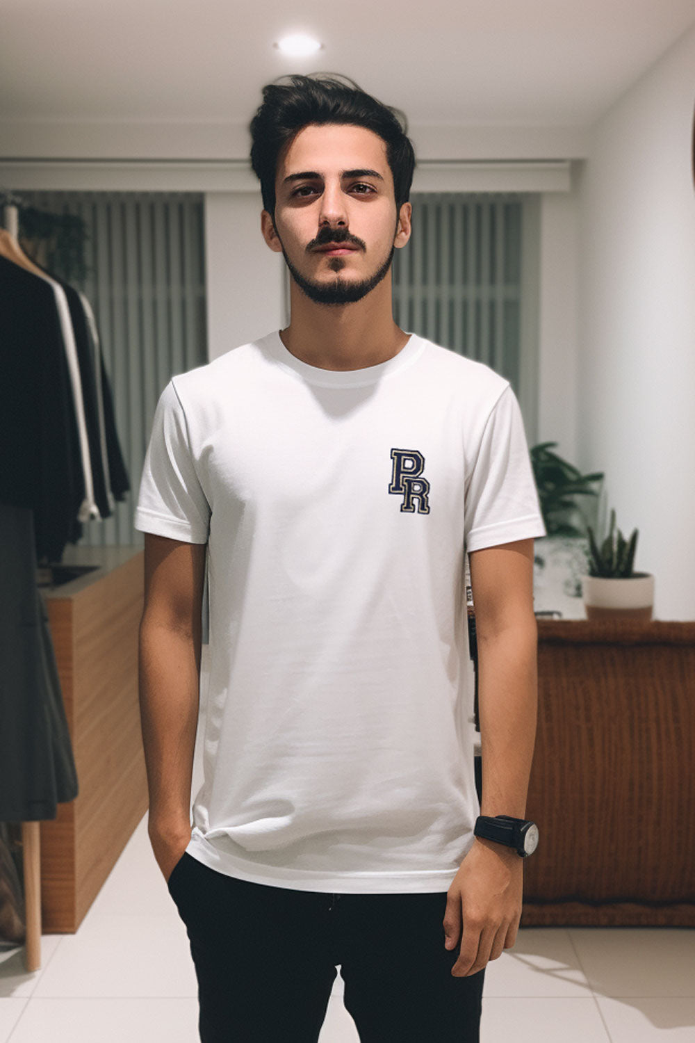 Polo Republica Men's PR & Polo Embroidered Crew Neck Tee Shirt
