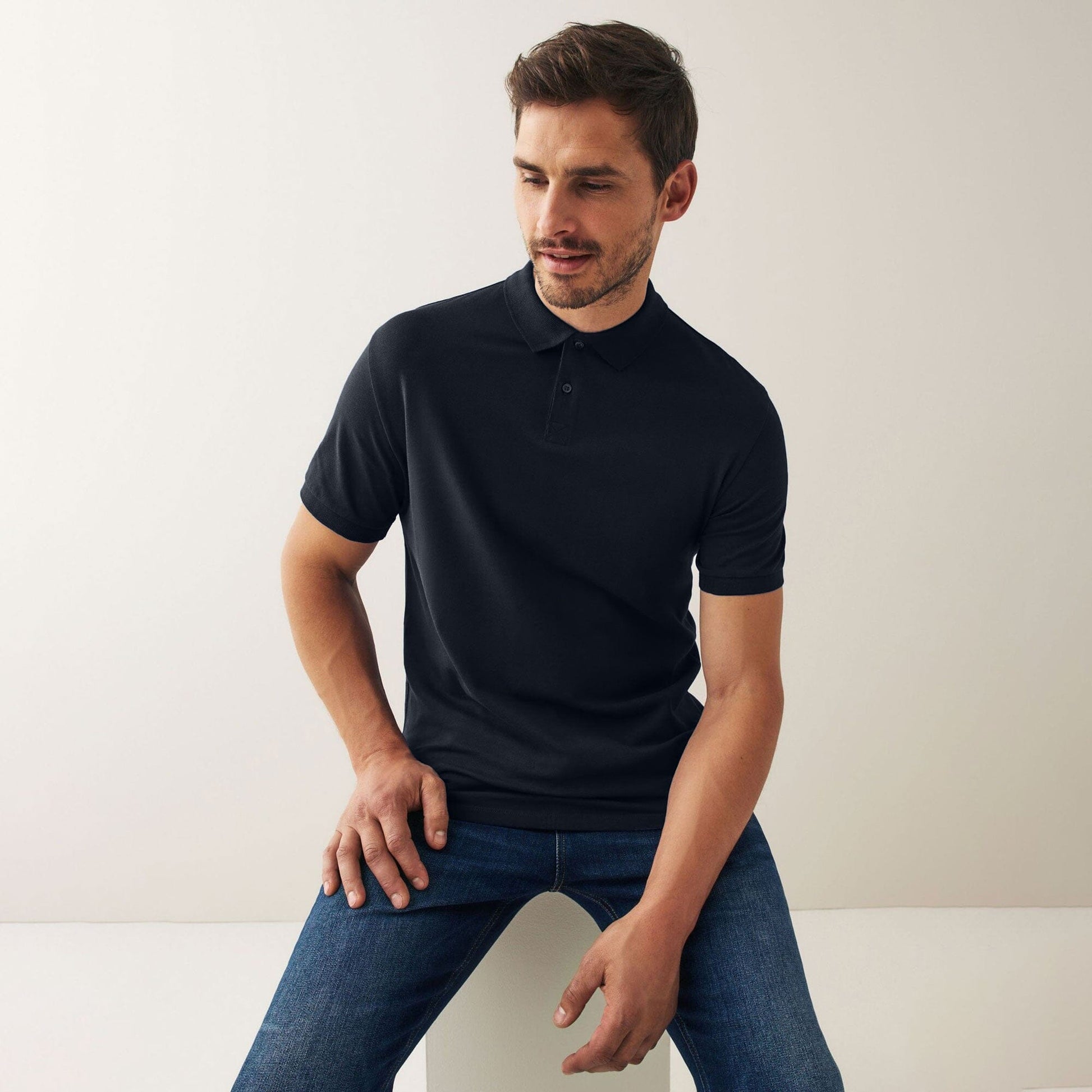 Polo Republica Men's Essentials Premium Short Sleeve Polo Shirt Men's Polo Shirt Polo Republica Navy S 