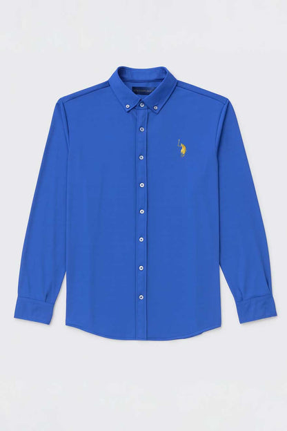 Polo Republica Men's Four-Way Stretch Signature Pony Casual Shirt