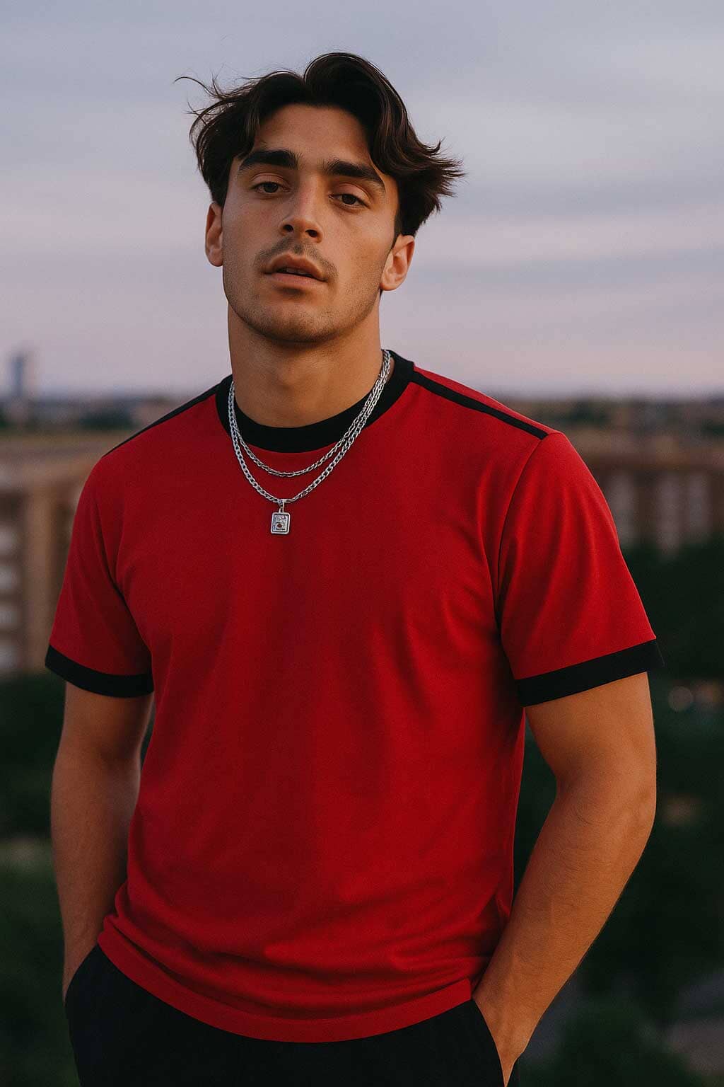 Polo Republica Men's Contrast Striped Tee Shirt