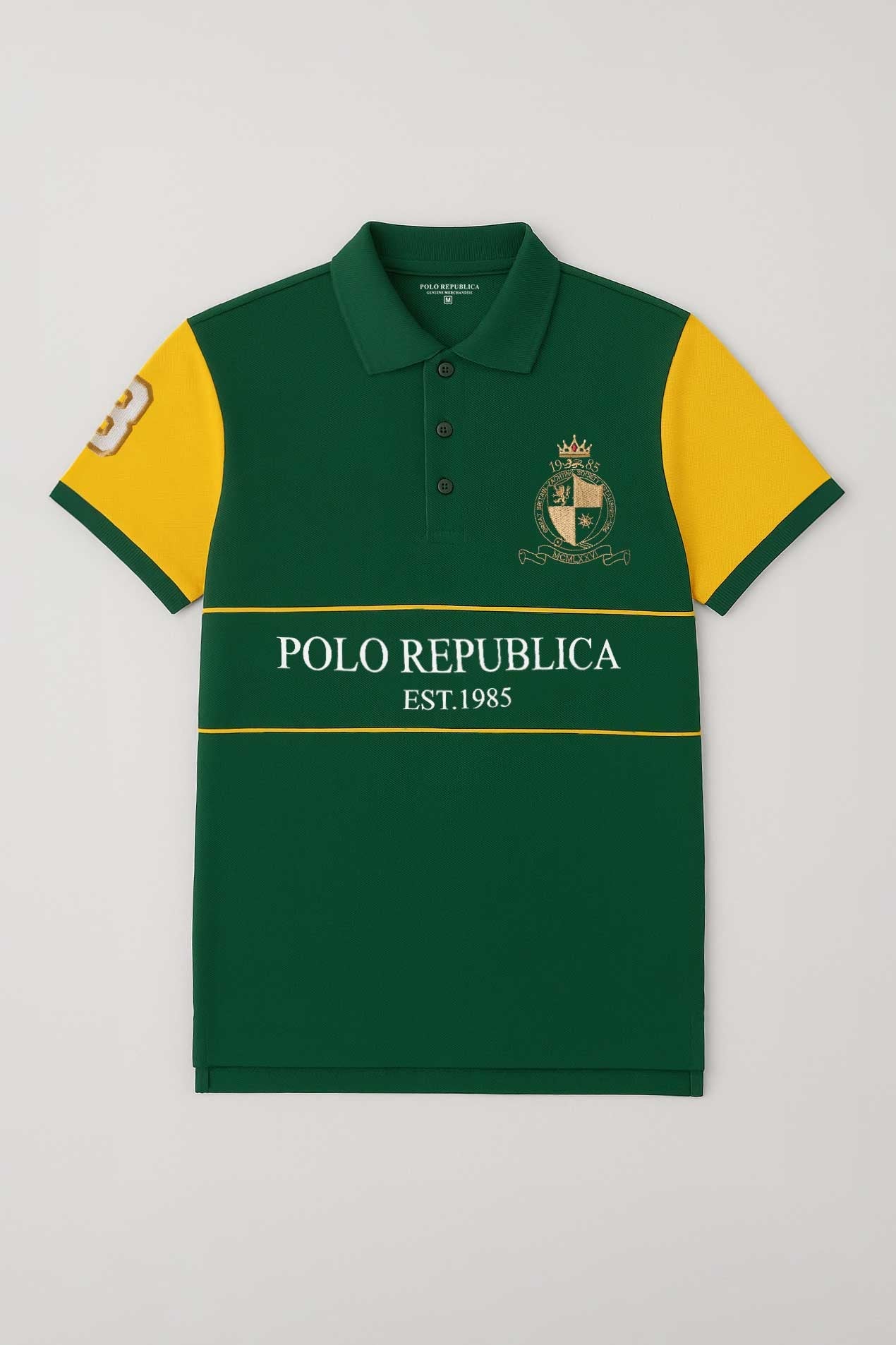 Bottle Green & Yellow