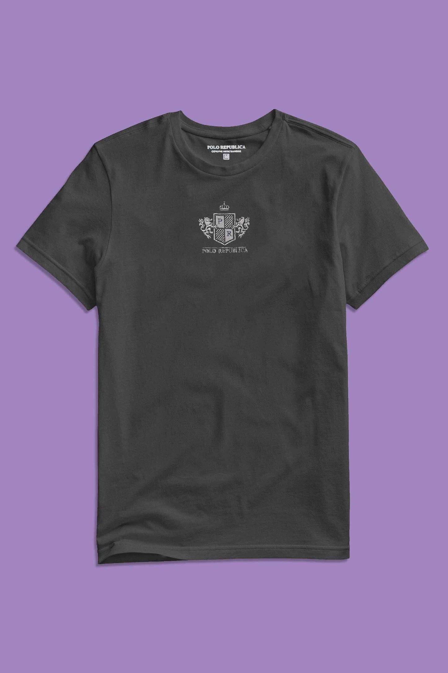 Polo Republica Men's PR Crest Embroidered Crew Neck Tee Shirt
