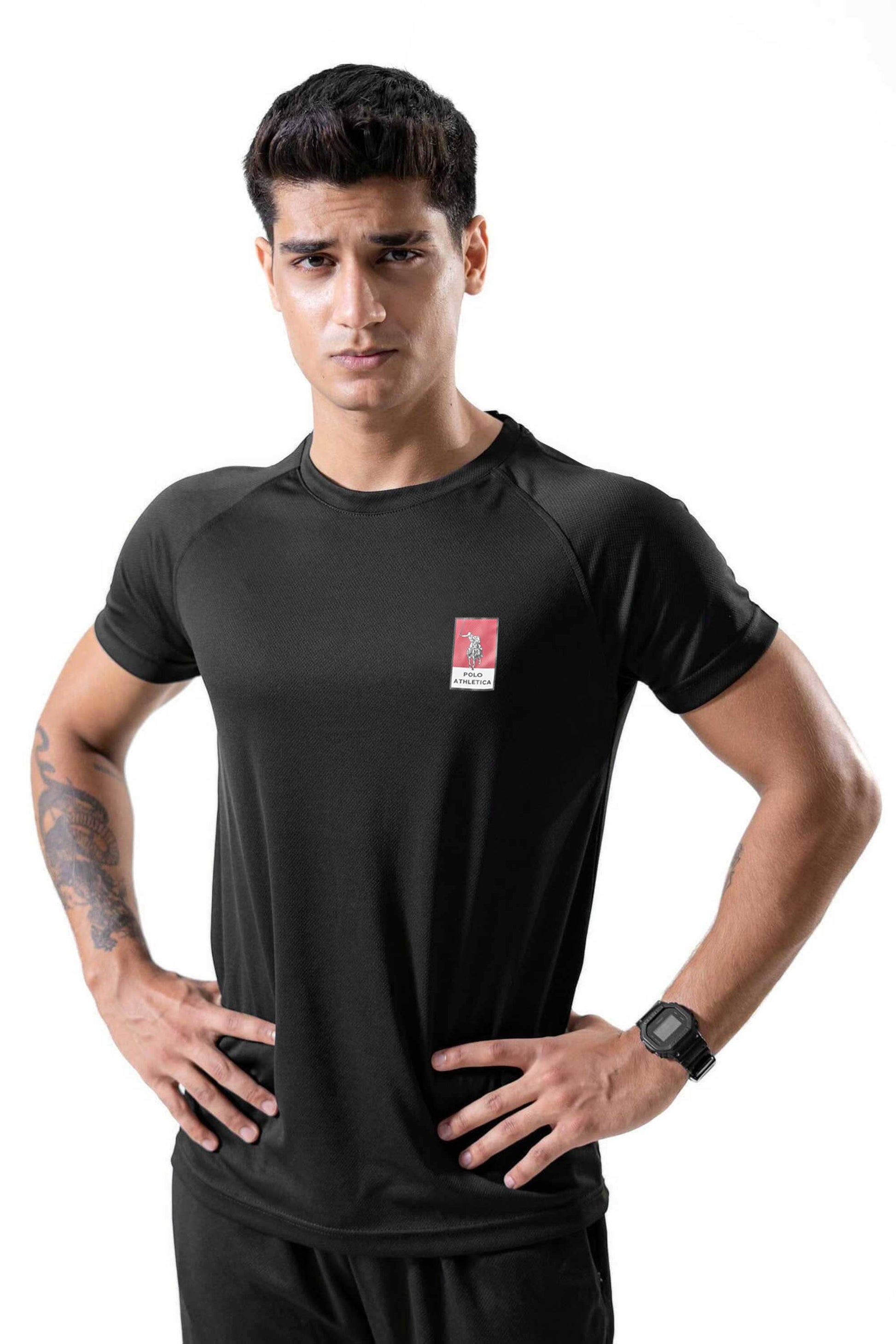 Polo Republica Men's Polo Athletica & Back Stripes Printed Activewear Tee Shirt Men's Tee Shirt Polo Republica 