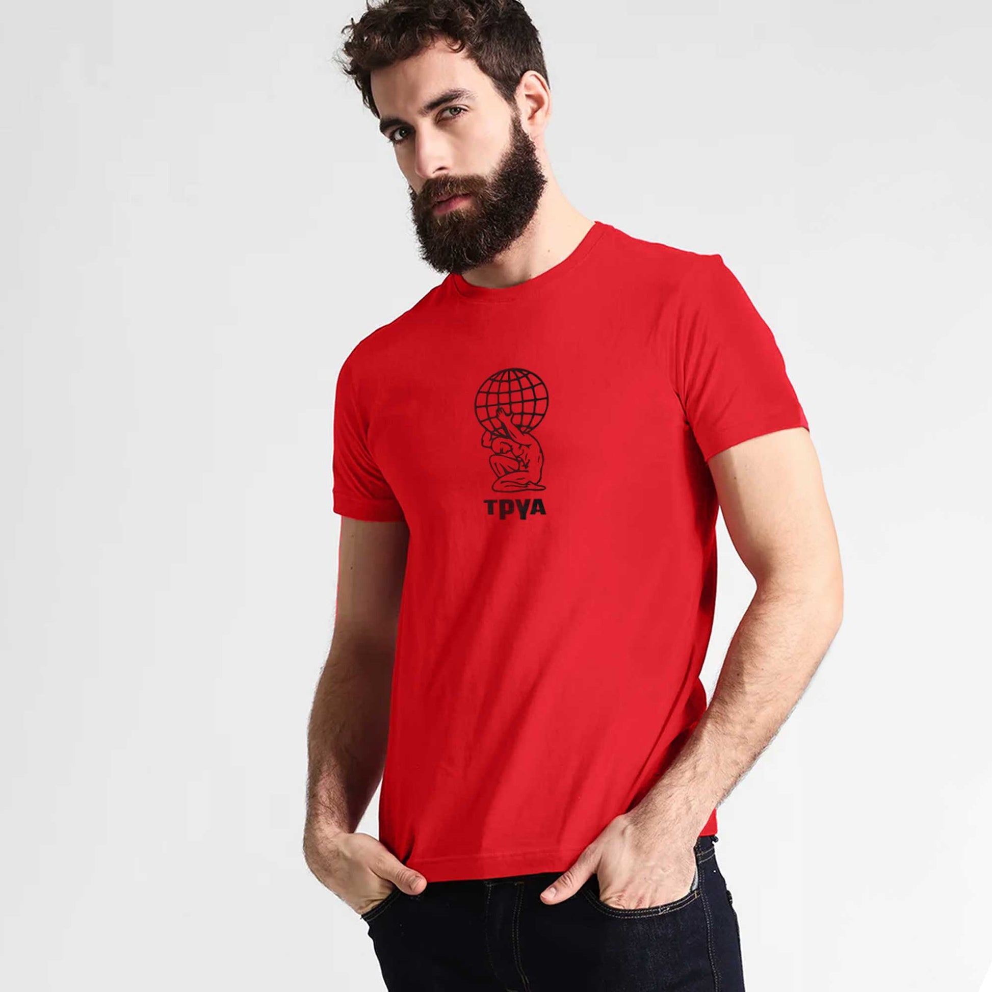 Polo Republica Men's World Life Embroidered Crew Neck Tee Shirt