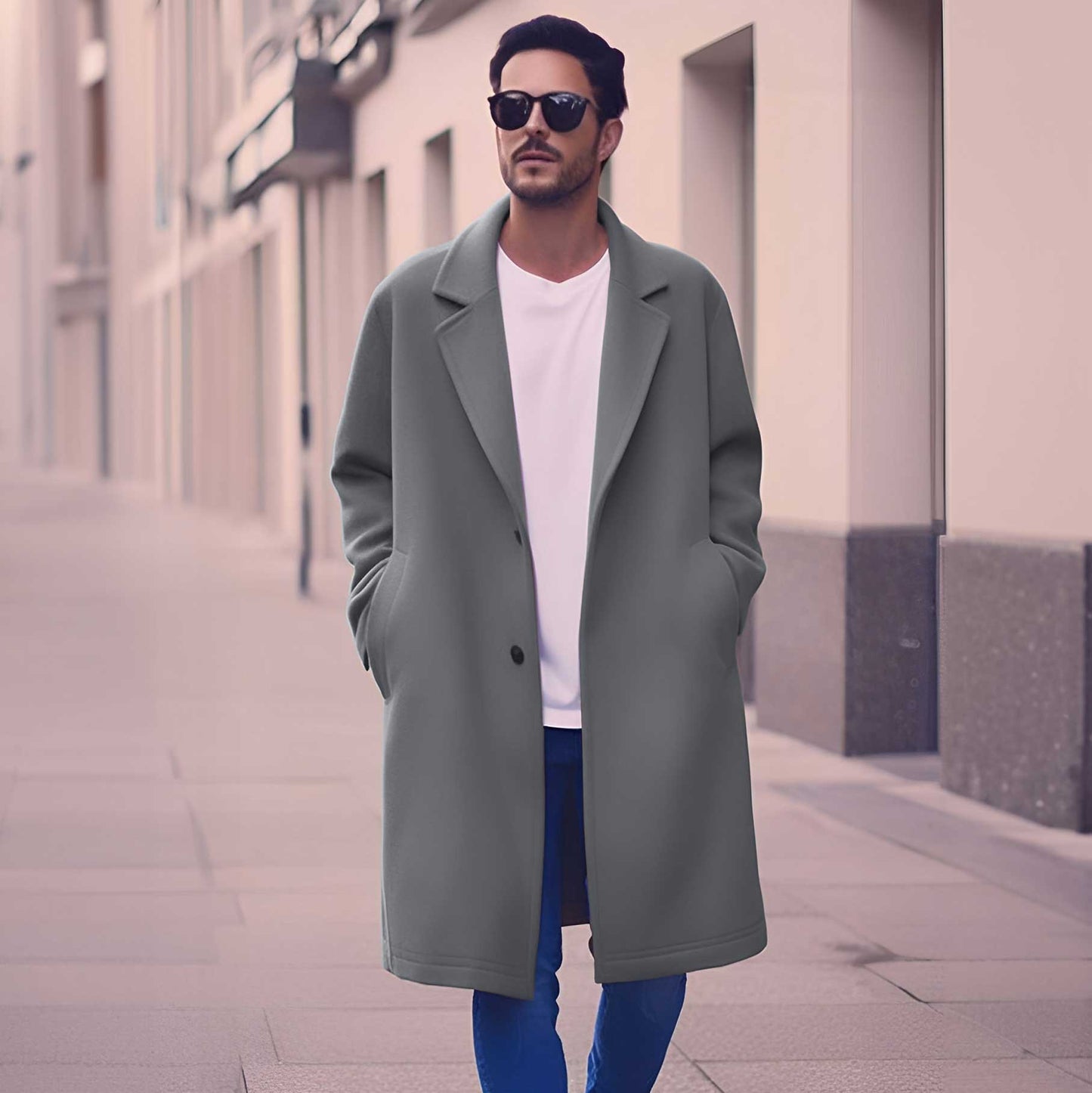 Polo Republica Men's Winter Fleece Long Coat Men's Coat Polo Republica Graphite S 