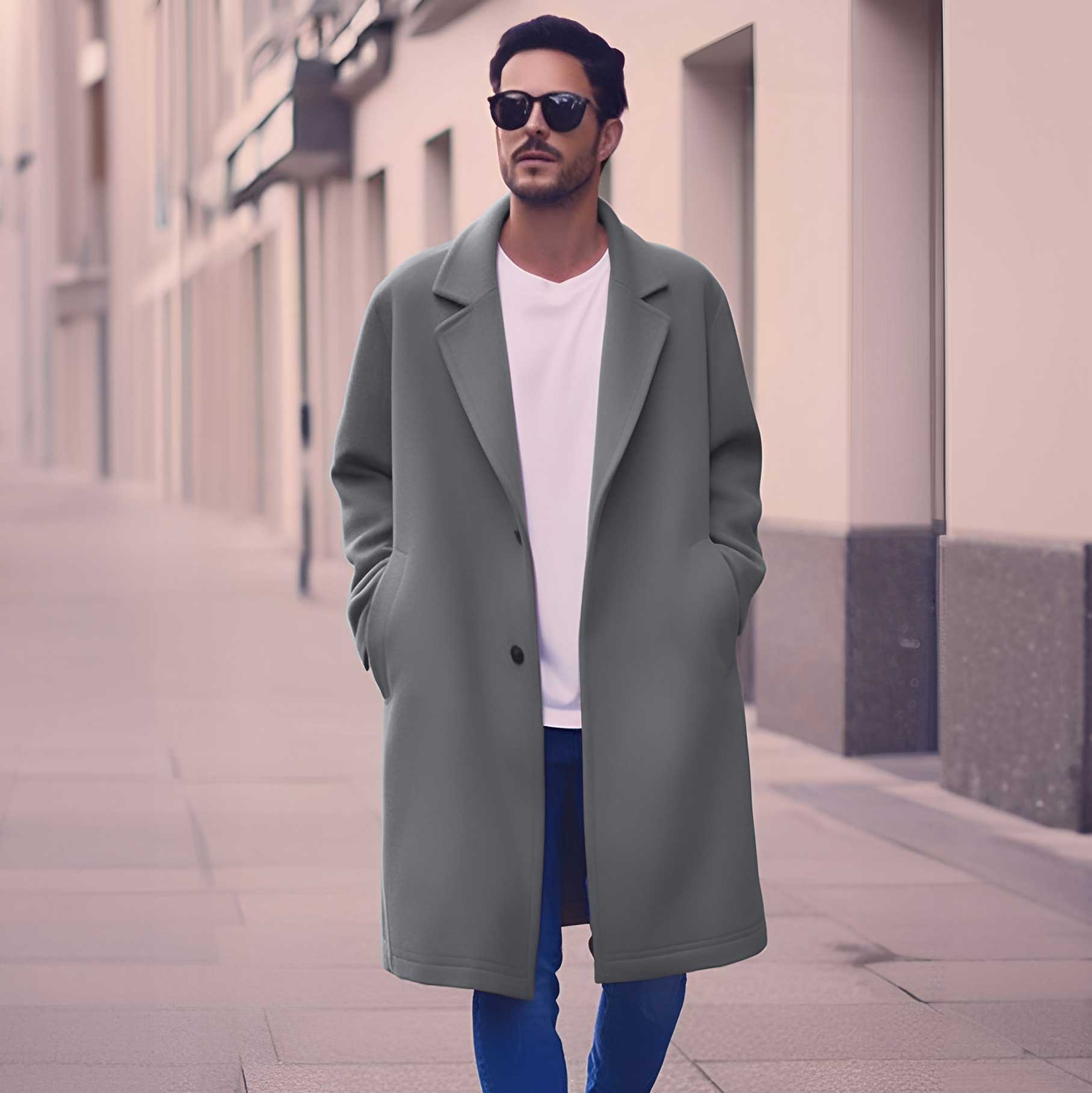Polo Republica Men's Winter Fleece Long Coat Men's Coat Polo Republica Graphite S 