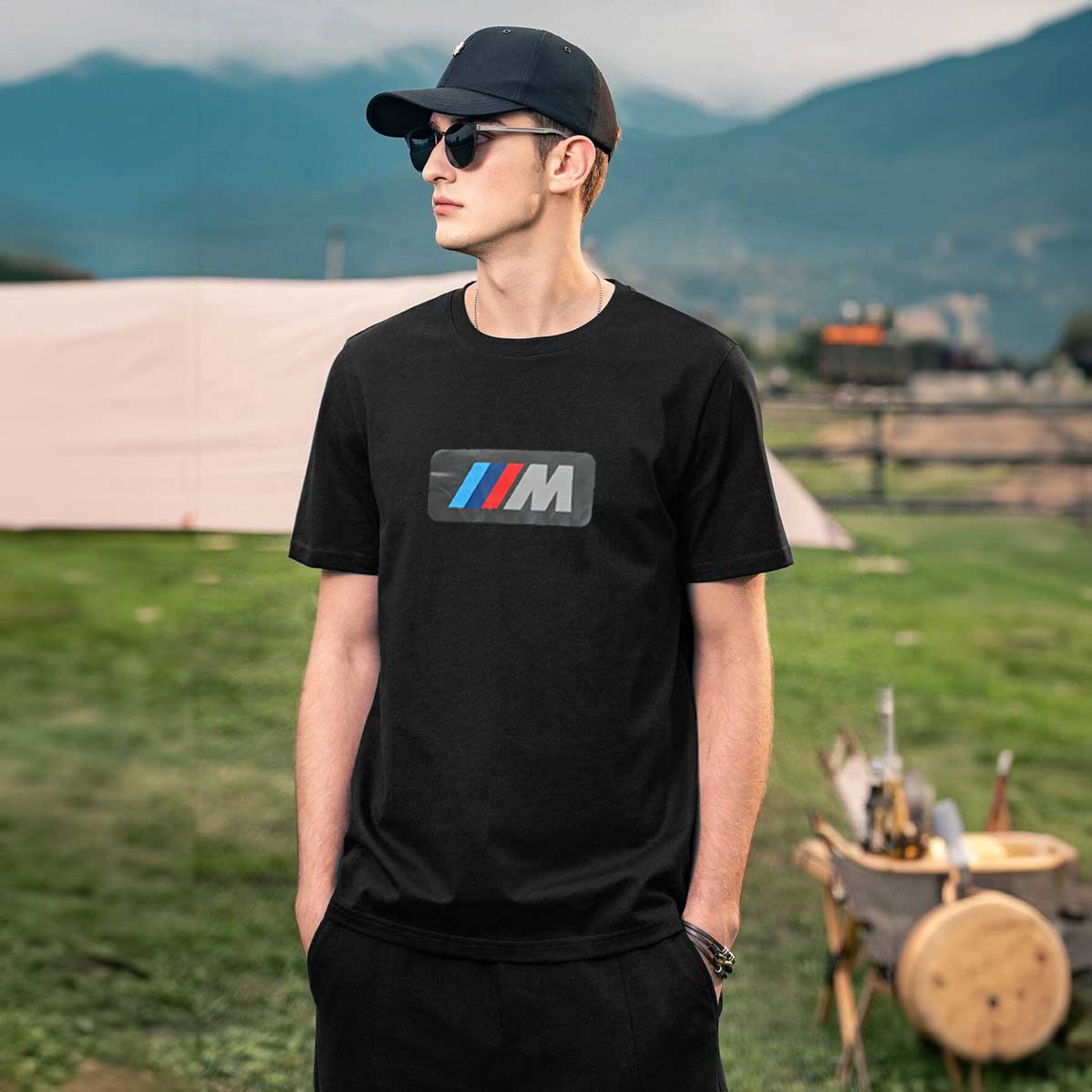 Polo Republica Men's PakWheels BMW Printed Crew Neck Tee Shirt
