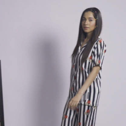 East West By Polo Republica Women's Striped Design Co-Ord Set